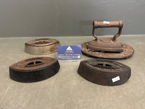 Lot of 4 Sad Irons