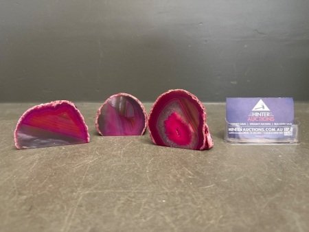 3 Agate Geodes, From Brazil