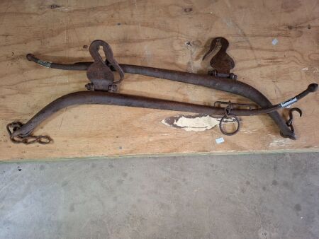 2 Cast Iron Horse Hames - 1 Marked Clux Brand