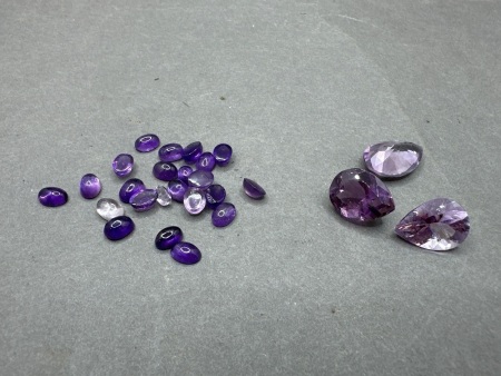 20 Carats Cabochon Cut Amethyst Gemstones + 27 Carats Amethyst Gemstones