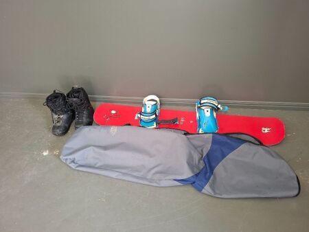 Mba Made by Avalanche in Austria Snowboard with Bindings & Pair of Nidecker Snow Boots (Size US7 Mens) - In Bag