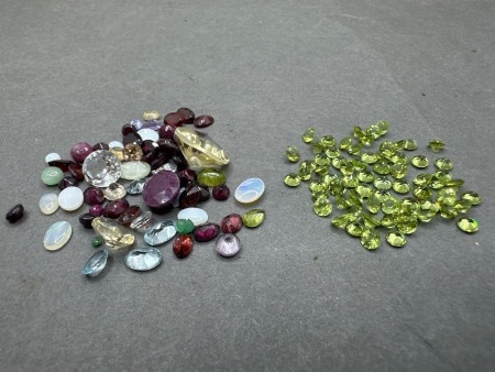 20 Carats Peridot Gemstones + 50 Carats Various Mixed Gemstones