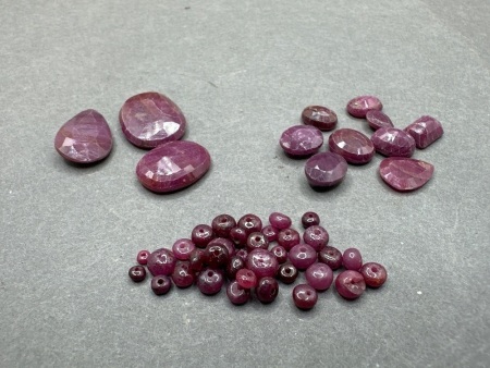 21 & 25 Carats Ruby Gemstones + 15 Carats Ruby Gemstone Beads