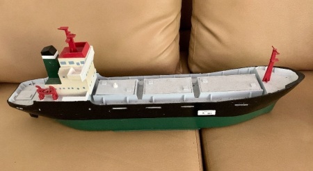 Scale Model of Oil Tanker with Battery Motor for Dam Use built by Athol Bevan - App. 800mm Long