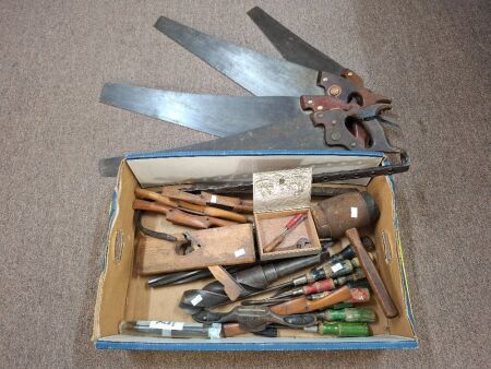 Mixed Boxed Lot of Hand Tools and Drill Bits