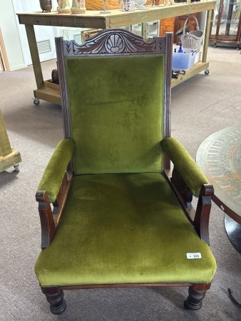 Green Upholstered Chair on Castors