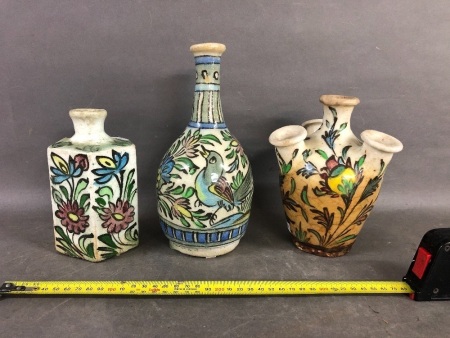 3 x Antique Glazed Stoneware Jars