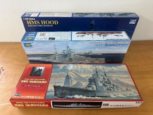 3 x HMS Battleship Models