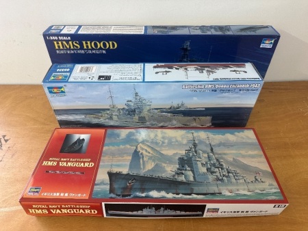 3 x HMS Battleship Models