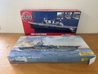 2 x HMS Illustrious Battleship Models