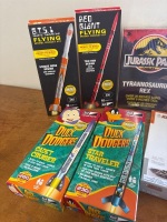 Assortment of Flying Model Rocket kits plus Jurassic Park TREX Model - 2