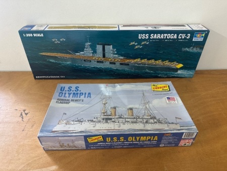 2 x USS Battleship Models