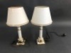 Pair of Column Style Lamps & Shades