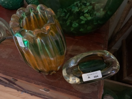 Murano Glass Vase & Peanut Shaped Bowl