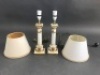 Pair of Column Style Lamps & Shades - 2