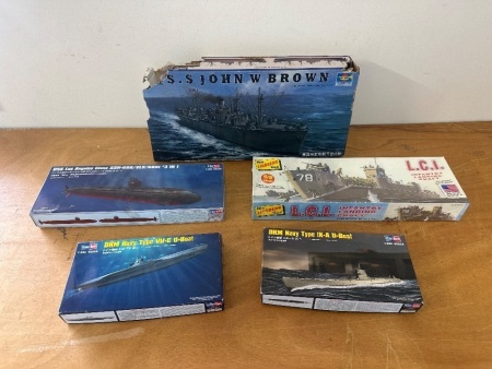 Assortment of Battleship & Submarine Models