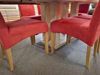 6 x Red Suede Dining Chairs - 5