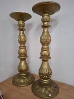 2 x Wooden Gold Painted Plant Stands App 760H