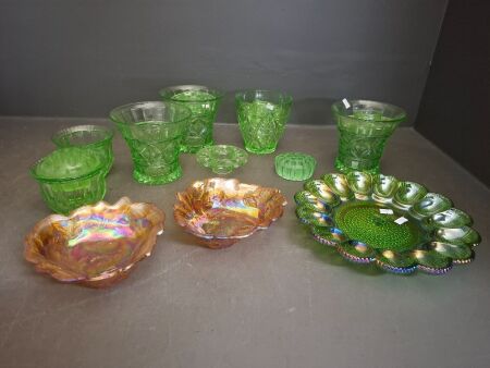 Mixed Lot of Green Glass