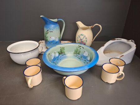 Large Lot of Enamel Ware