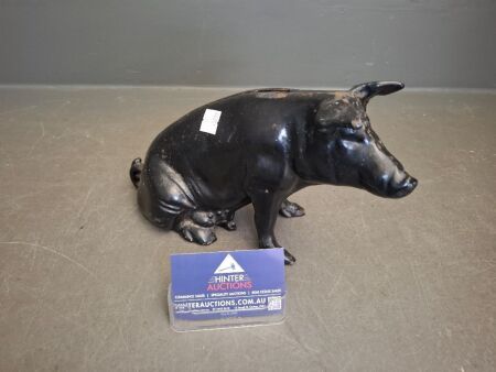 Vintage Cast Iron Pig Money Box