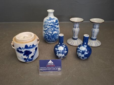 Asian Ceramic Blue & White Decorator Pieces