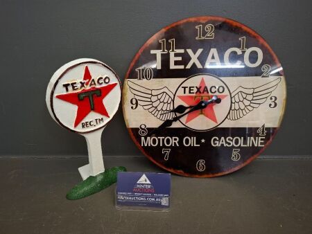 Texaco Clock and Door Stop