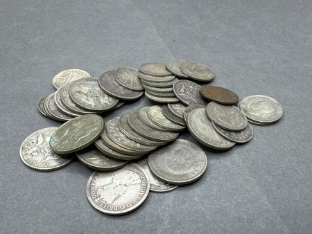 15x 6 Pence Coins & 29x 3 Pence Coins