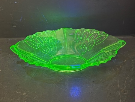 Art Deco Uranium Glass Bowl