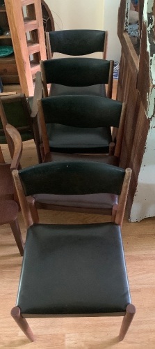 Set of 4 Mid Century Teak Dining Chairs - Need a Polish