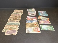 Various Bank Notes inc. Japanese Pesos