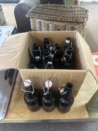Lot of Vintage Grolsch Brown Beer Bottles