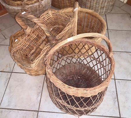 4 Large Wicker Market & Decorator Baskets