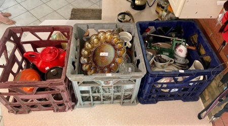 X Large Asstd Lot of Ceramics & Kitchenware inc. Carnival Glass, Poole, Doulton, Winton Etc