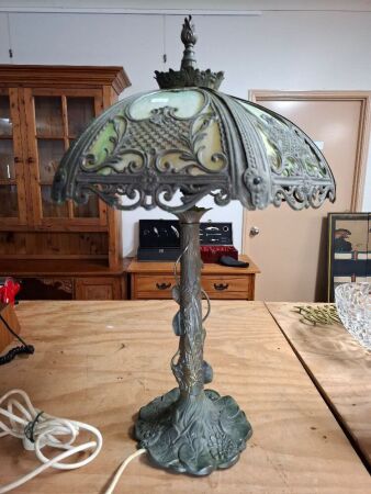 Coverly NZ art nouveau brass table lamp