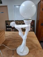 White porcelain lady lamp - repaired