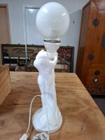 White porcelain lady lamp - repaired - 4