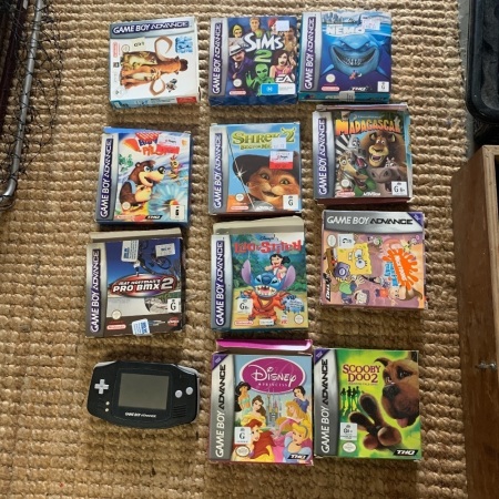 Game Boy Advance Console + 11 Games inc. Sims2, Nemo, Pro BMX 2 etc