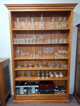 Large wooden book/display shelving