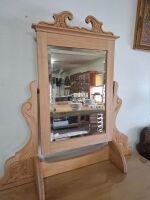 Pine dresser with beveled edge mirror - 2