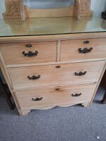 Pine dresser with beveled edge mirror - 3