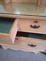 Pine dresser with beveled edge mirror - 4