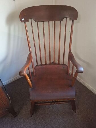 Antique wooden rocking chair