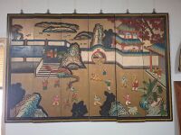 6-panel wall hanging chinese laquer art - 185 x 122cm