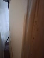 Large wood framed wall hanging mirror - 3