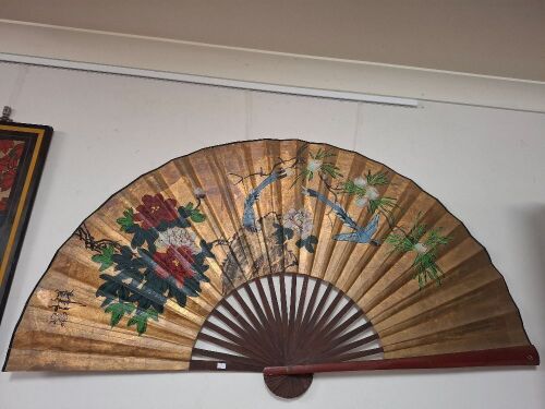 Large decorative Asian wall fan