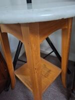 Wooden side table with stone top - 3