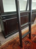2-bay library bookcase with sliding ladder - as new - 3