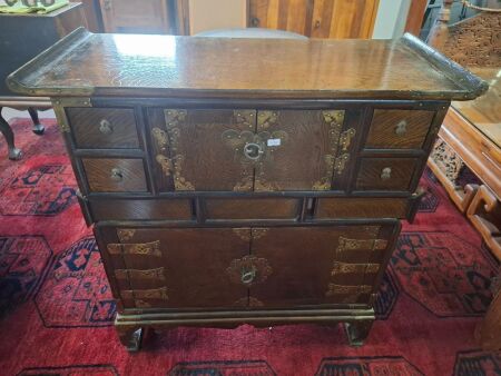 Korean style sideboard cabinet with brass fittings