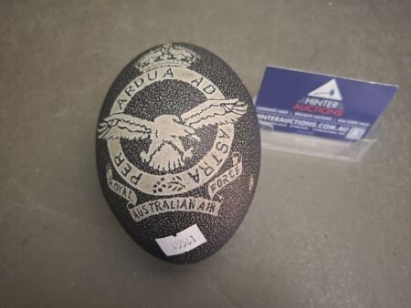Carved Emu Egg Featuring Emblem of Australian Air Force